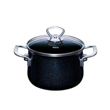 Riess Lonec s pokrovom Black Magic 16cm / 2l / dva ročaja / emajl