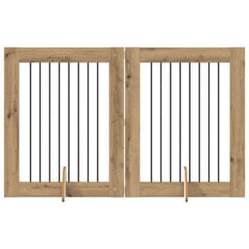 Vidaxl Vrata za pse z stojali 2 szt. Artisan hrast 80 x 100 cm