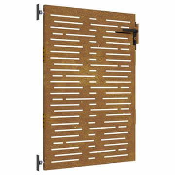 Vidaxl Vrtna vrata 85x150 cm iz kortenskega jekla kvadratne oblike