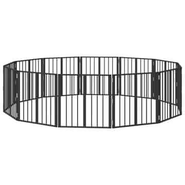 Vidaxl Pasja vrata 12 szt. Črna 60 x 60 cm Cinkana jeklena