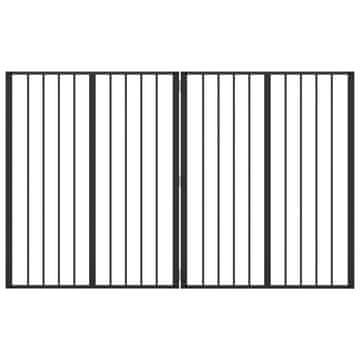 Vidaxl Pasja vrata 2 szt. Črna 80 x 100 cm Cinkana jeklena