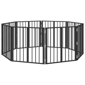 Vidaxl Pasja vrata 8 szt. Črna 60 x 60 cm Cinkana jeklena