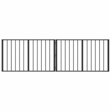 Vidaxl Pasja vrata 2 szt. Črna 100 x 60 cm Cinkana jeklena