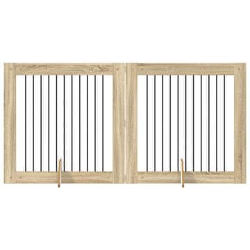 Vidaxl Vrata za pse z stojali 2 szt. Sonoma hrast 100 x 100 cm
