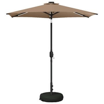 Vidaxl Vrtna senčnica z LED lučmi in osnovo 230 x 230 cm Poliester