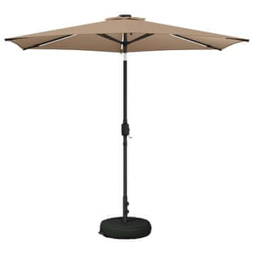 Vidaxl Vrtna senčnica z LED lučmi in osnovo 270 x 270 cm Poliester