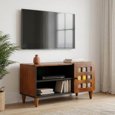 Vidaxl TV omarica z vrati Oreh 80 x 33 x 46 cm Masiven les manga