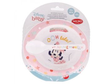 Stor Otroška plastična posoda 2 kosa, MINNIE MOUSE Baby, skleda, žlica, 13178