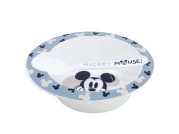 Stor Otroška plastična posoda 2 kosa, Mickey Mouse Baby Blue (skleda, žlica), 10478