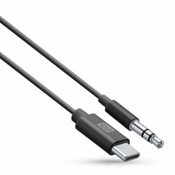 CellularLine avdio kabel, USB-C, 1 m, črn (AUXMUSICABLETYPECK)
