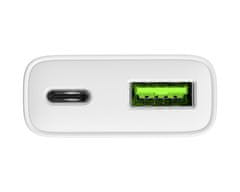 Natec Ribera Slim polnilec, 20 W, USB-A, USB-C, GaN, bel