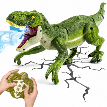 JOJOY® Daljinsko vodeni dinozaver z dimnim učinkom, zvokom in LED lučmi, polnilna RC igrača | DINORAPTOR