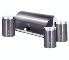 Berlingerhaus Posoda za kruh in komplet kozarcev BH-6732 za hrano 4 kosi Carbon PRO Line