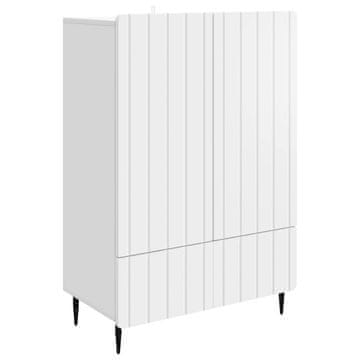 Vidaxl Strani šal s predalom Bela 66 x 34,5 x 97 cm Inženirski les