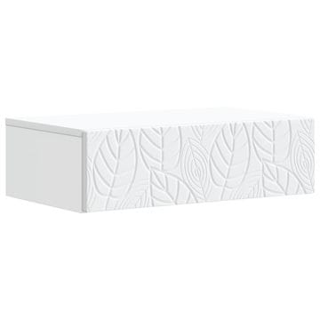 Vidaxl Stenska stranska miza Bela 59 x 34,5 x 17 cm Inženirski les
