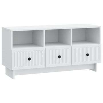 Vidaxl TV omarica s predalom Bela 102 x 34,5 x 50 cm Inženirski les