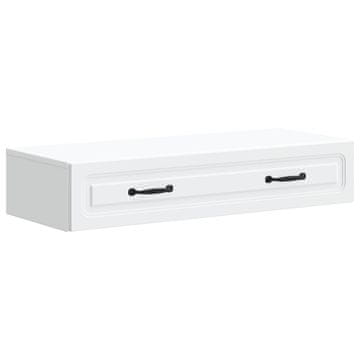 Vidaxl Stenska stranska miza Bela 87,5 x 34,5 x 17 cm Inženirski les