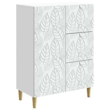 Vidaxl Strani šal Bela 66 x 34,5 x 90 cm Inženirski les