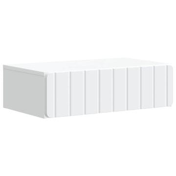Vidaxl Stenska stranska miza Bela 59 x 34,5 x 17 cm Inženirski les