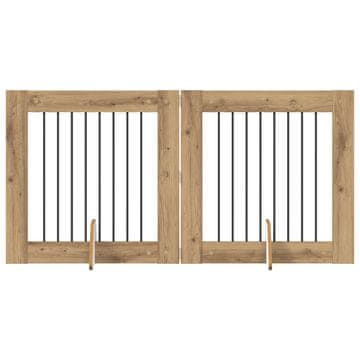 Vidaxl Vrata za pse z stojali 2 szt. Artisan hrast 80 x 80 cm