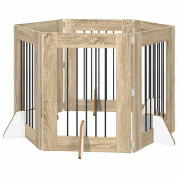 Vidaxl Vrata za pse z stojali 6 szt. Sonoma hrast 60 x 80 cm