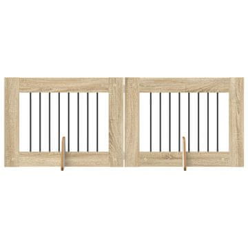 Vidaxl Vrata za pse z stojali 2 szt. Sonoma hrast 80 x 60 cm