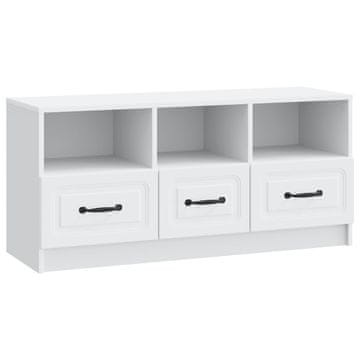 Vidaxl TV omarica s predalom Bela 102 x 34,5 x 47 cm Inženirski les