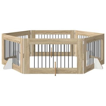 Vidaxl Vrata za pse z stojali 6 szt. Sonoma hrast 100 x 60 cm