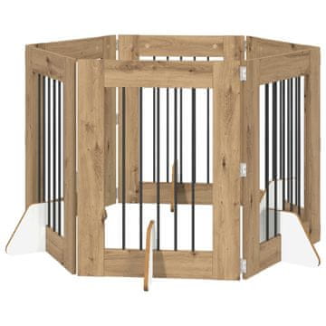 Vidaxl Vrata za pse z stojali 6 szt. Artisan hrast 60 x 80 cm
