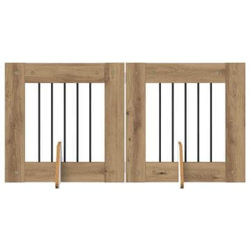Vidaxl Vrata za pse z stojali 2 szt. Artisan hrast 60 x 60 cm