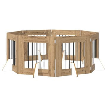 Vidaxl Vrata za pse z stojali 8 szt. Artisan hrast 60 x 60 cm