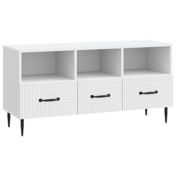 Vidaxl TV omarica s predalom Bela 102 x 34,5 x 50 cm Inženirski les