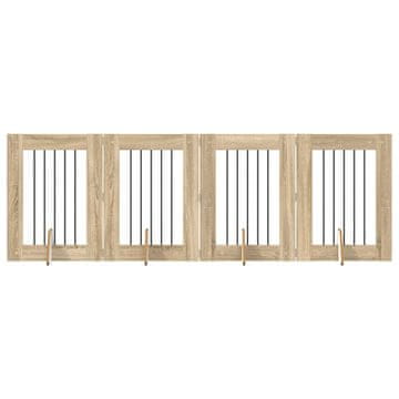 Vidaxl Vrata za pse z stojali 4 szt. Sonoma hrast 60 x 80 cm