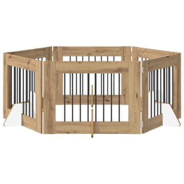 Vidaxl Vrata za pse z stojali 6 szt. Artisan hrast 80 x 60 cm