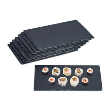 Northix Set 8 servirnih krožnikov iz skrilavca, 26x16 cm