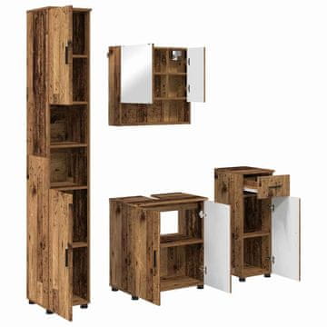 Vidaxl Komplet pohištva za kopalnico 4 kos Star les 61 x 35 x 64 cm