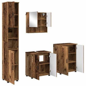 Vidaxl Komplet pohištva za kopalnico 4 kos Star les 61 x 35 x 64 cm