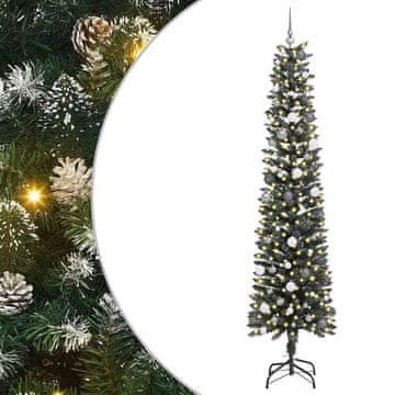 Vidaxl Umestno božično drevo Zelena 240 cm PVC, plastika in jeklo