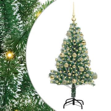 Vidaxl Umjetno božično drevo s snežno obloženimi vejicami in LED lučko