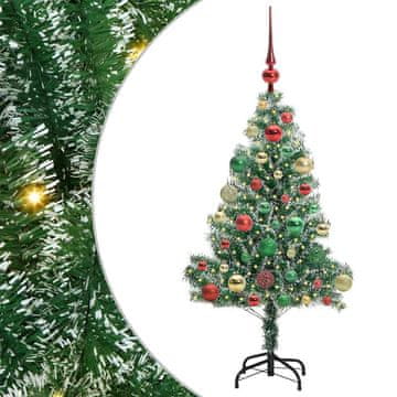 Vidaxl Umjetno božično drevo s snežno obloženimi vejicami in LED lučko