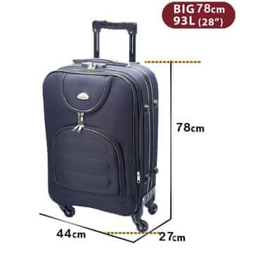 Dollcini Potovalni kovček iz tekstila moder 78 cm