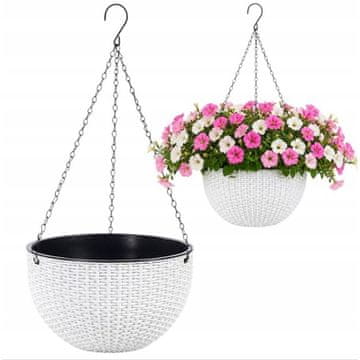 LIVEFY viseči cvetlični lonec Flowers 26cm, bel