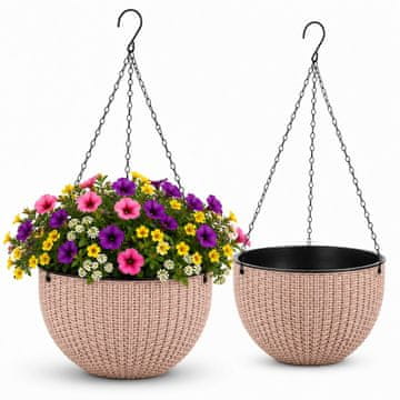LIVEFY viseči cvetlični lonec Flowers 26cm, bež