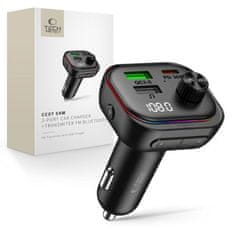 Tech-protect CC07 FM Bluetooth Transmitter avtomobilski polnilnik 2x USB / USB-C 54W, črn