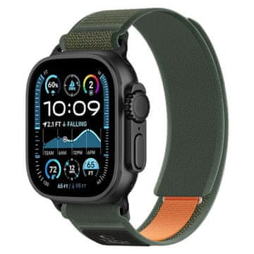 Tech-protect Nylon Elite pašček za Apple Watch 44/45/46/49mm, green / orange
