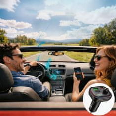 Tech-protect CC07 FM Bluetooth Transmitter avtomobilski polnilnik 2x USB / USB-C 54W, črn