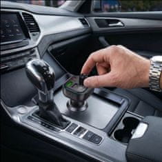 Tech-protect CC07 FM Bluetooth Transmitter avtomobilski polnilnik 2x USB / USB-C 54W, črn