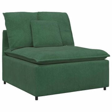 Vidaxl Modularni kavč z blazinami temno zelen 100 cm