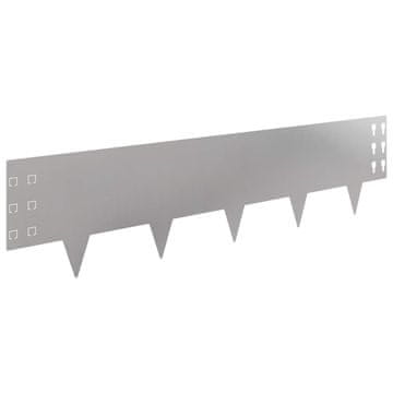 Vidaxl Robovi trave 20 szt. 100 x 25 cm Jeklo Srebrna