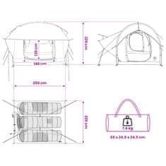 Vidaxl Avto šotor s streho Modra 239 x 210 x 210 cm Poliester in jeklo